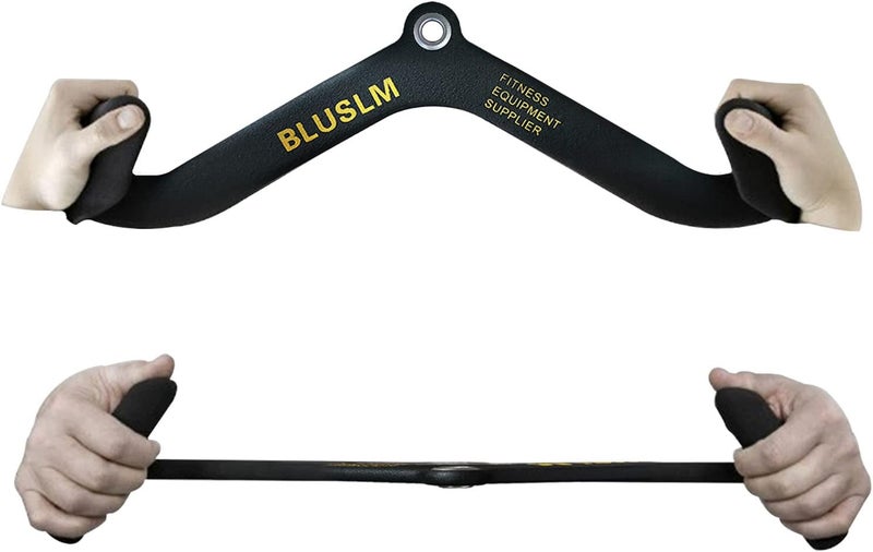 BLUSLM LAT Pull Down Bar for Cable Machine, LAT Pulldown Attachments T Bar V Bar Cable Attachment, Back Tricep Bar Strength Training Handle - Image 3